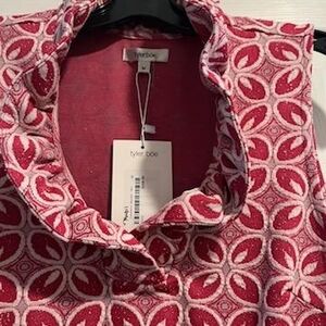 Tyler Boe NWT Red Sheath Dress Sleeveless Ruffled Neck